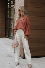 Seville Sweater in Rust | lauren nicole