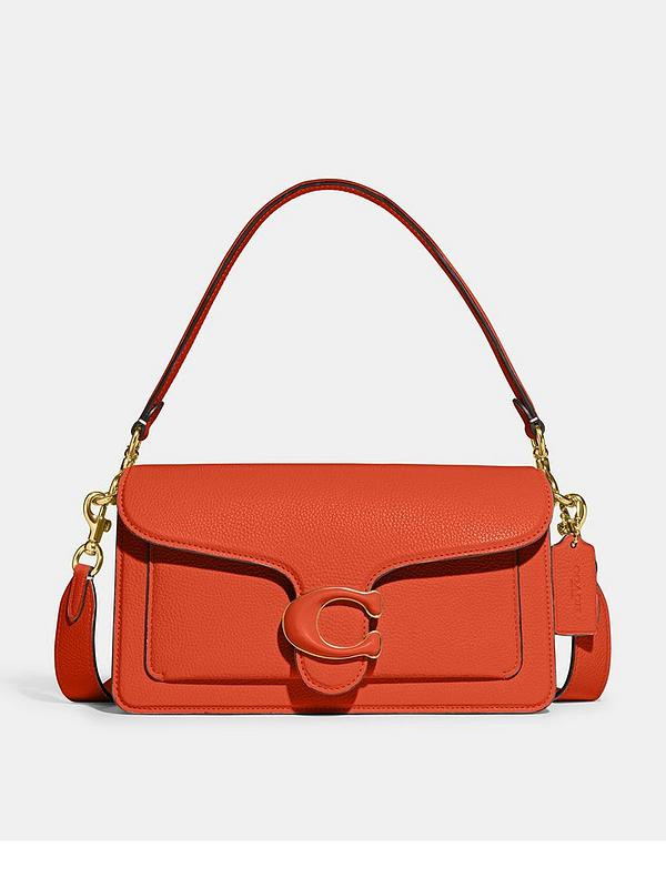 Tabby 26 Covered C Polished Pebble Leather Shoulder Bag - Sun Orange | Very (UK)