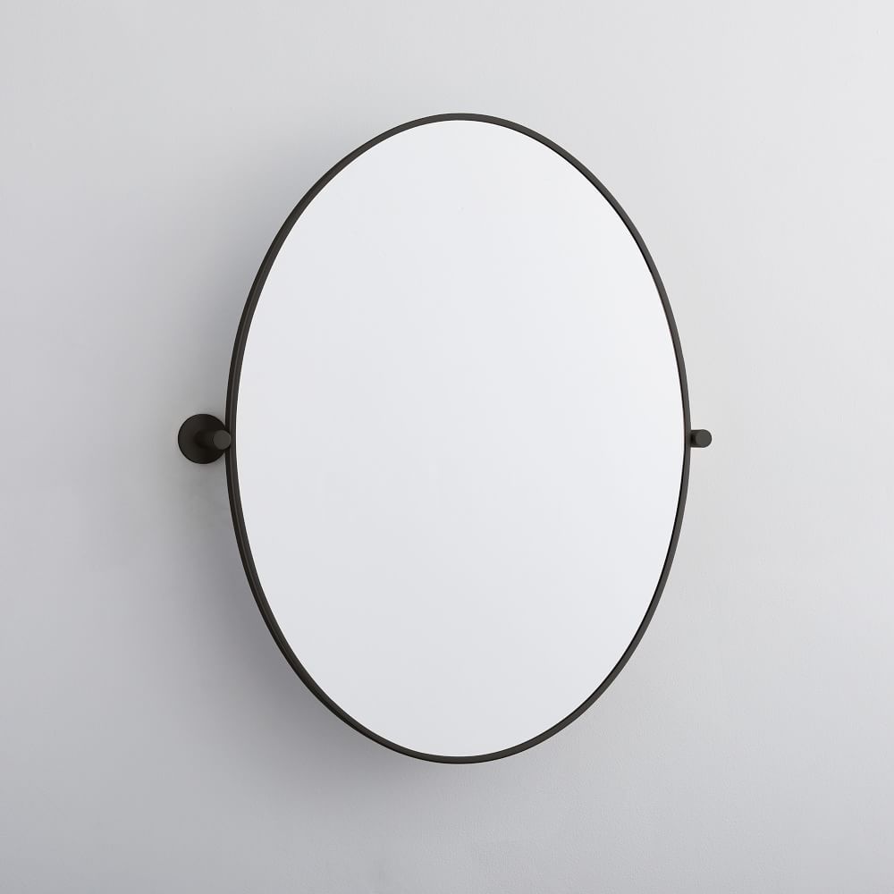 Metal Frame Pivot Oval Wall Mirror - 26&quot; | West Elm (US)
