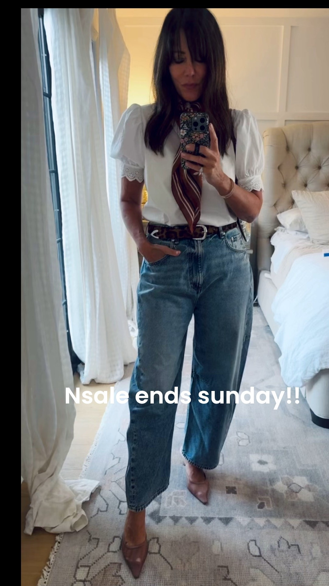 Nsale outfit of the day! 
Nordstrom anniversary sale picks 
Jeans are slightly roomy - wearing 28
Top is fitted - wearing small 
Loopy phone case 


#LTKOver40 #LTKSaleAlert #LTKFindsUnder100