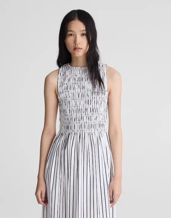 Boatneck Smocked Midi Dress | Madewell