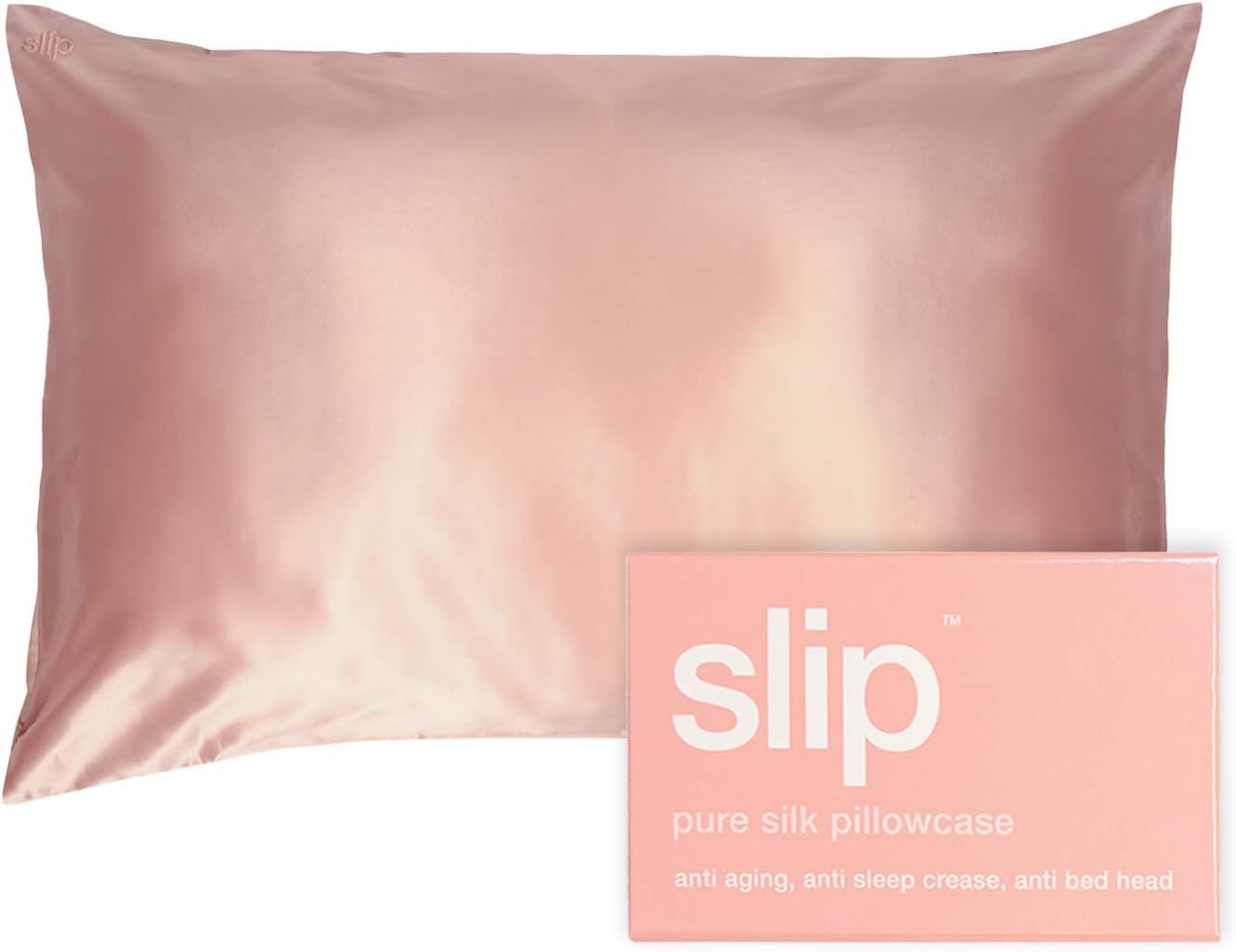 Slip Silk Queen Pillowcase, Pink (20" x 30") - 100% Pure 22 Momme Mulberry Silk Pillowcase - Brea... | Amazon (US)