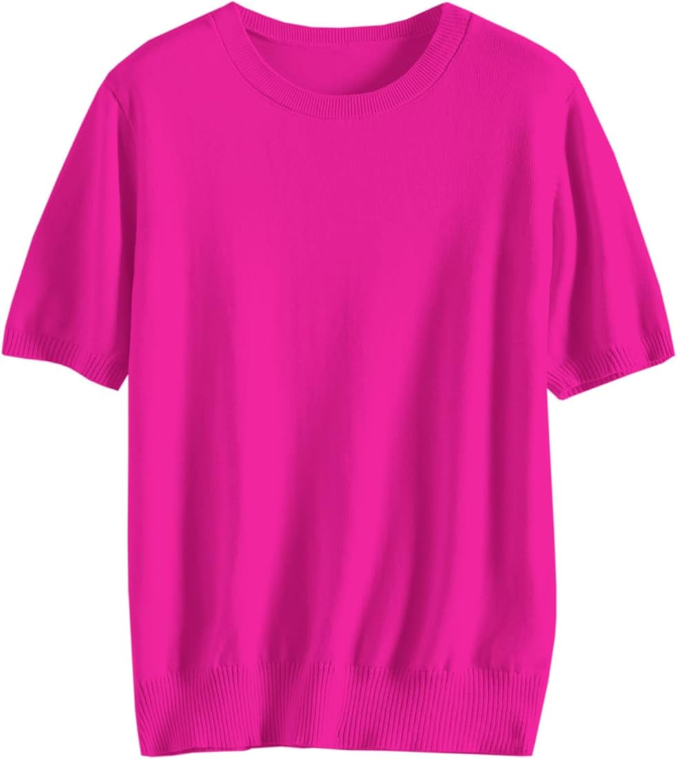 DAIMIDY Women's Pullover Sweaters Cashmere Blend Soft Tops，Short Sleeves and Long Sleeves | Amazon (US)