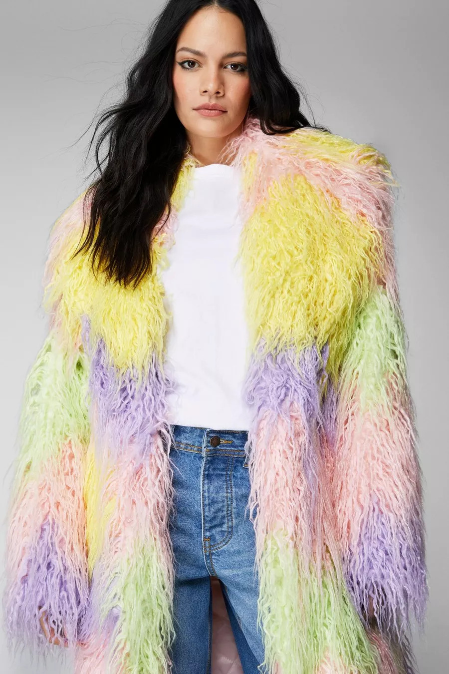 Premium Ombre Longline Faux Fur Coat | Nasty Gal US