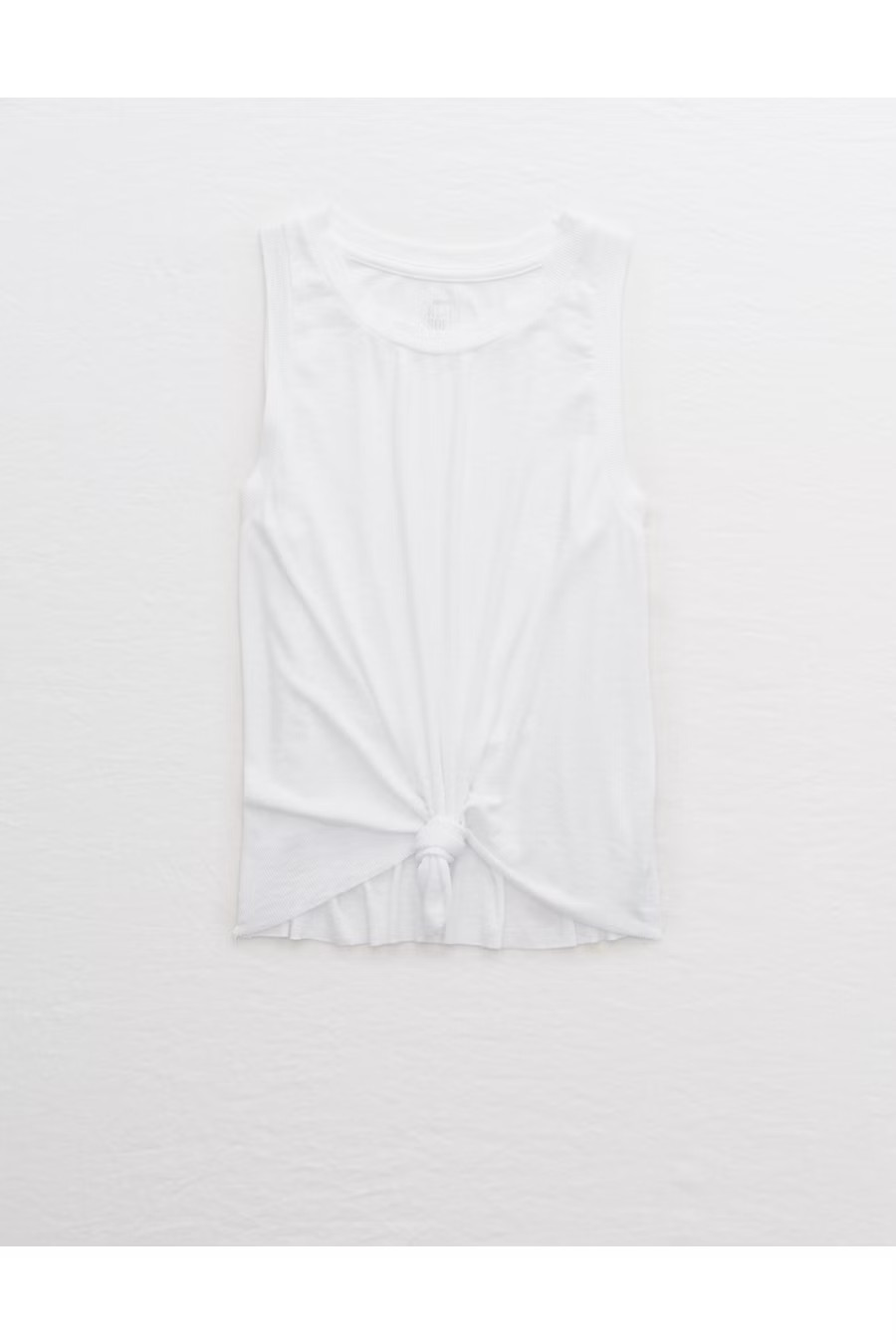 Aerie Ribbed Knotted Tank Women's White XXS | American Eagle Outfitters (US & CA)