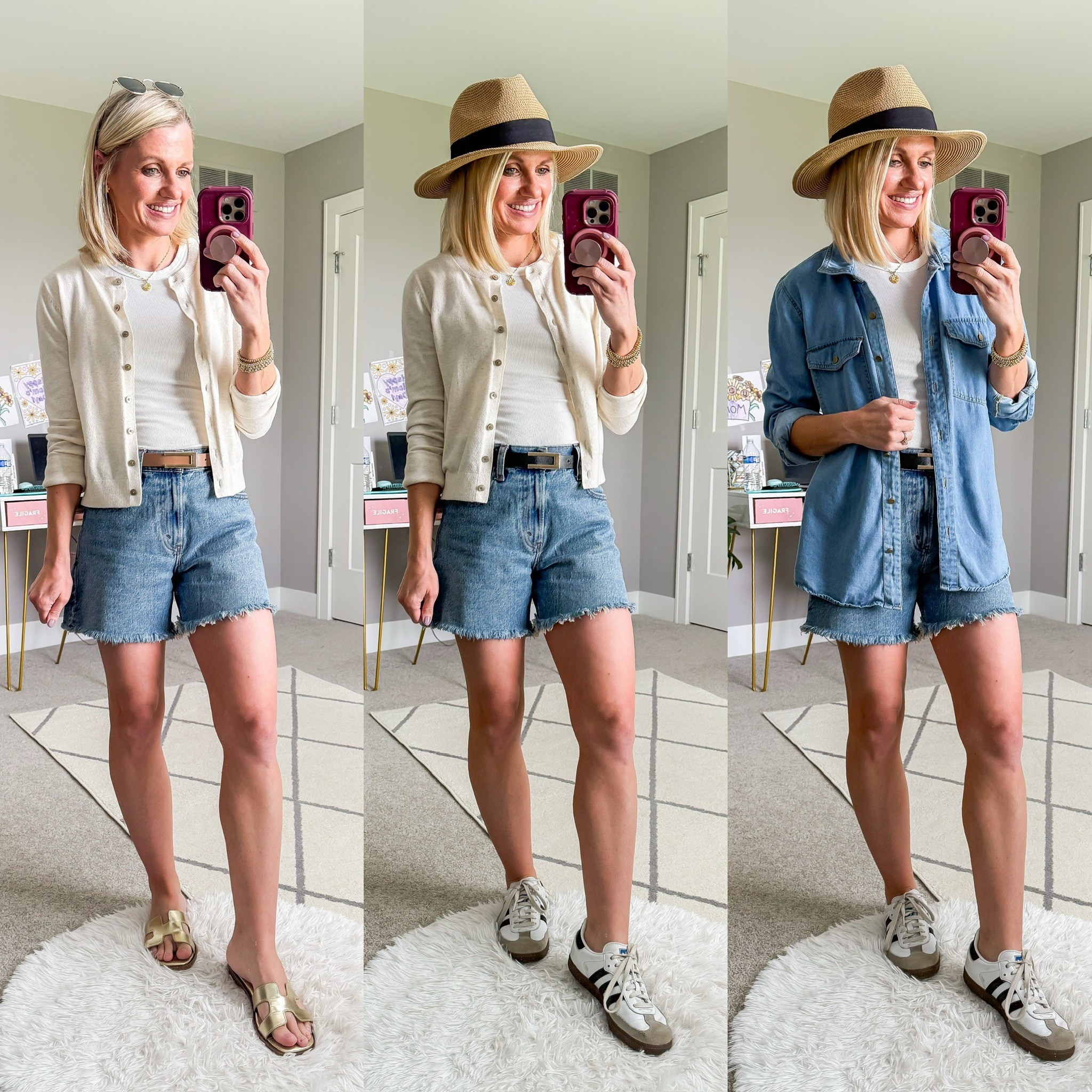 Summer capsule wardrobe outfit ideas with a white tank top and jean shorts  

#LTKSeasonal #LTKStyleTip #LTKSummerEdit