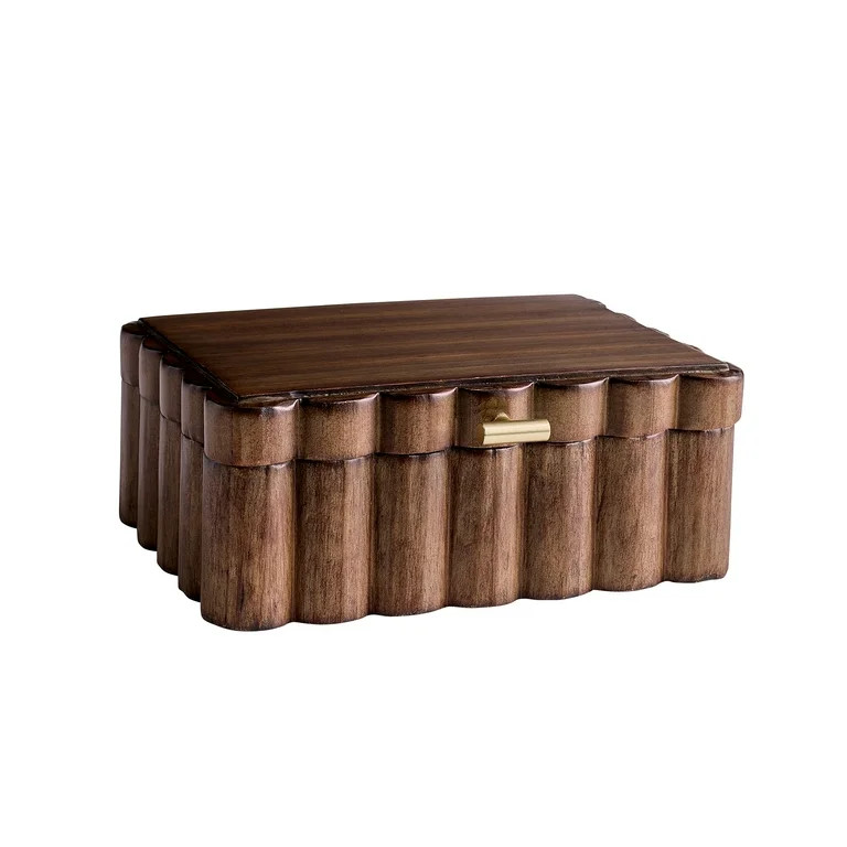Better Homes & Gardens Scalloped Wooden Jewelry Box, Trinket Organizer with Lid, Decorative Stora... | Walmart (US)