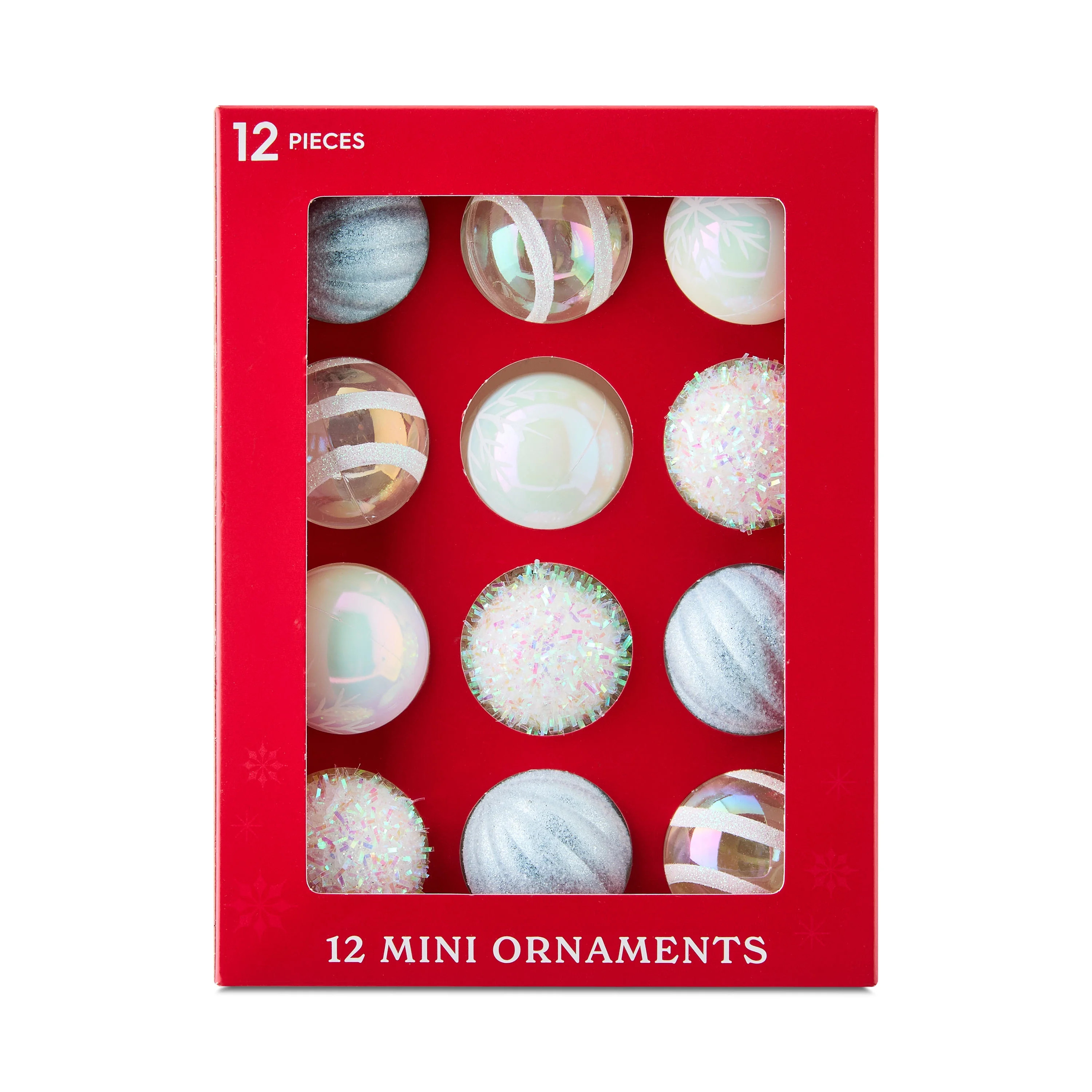 Mini Adornos Navideños de Bola Blanca y Azul, 12 Unidades, de Holiday Time | Walmart (US)