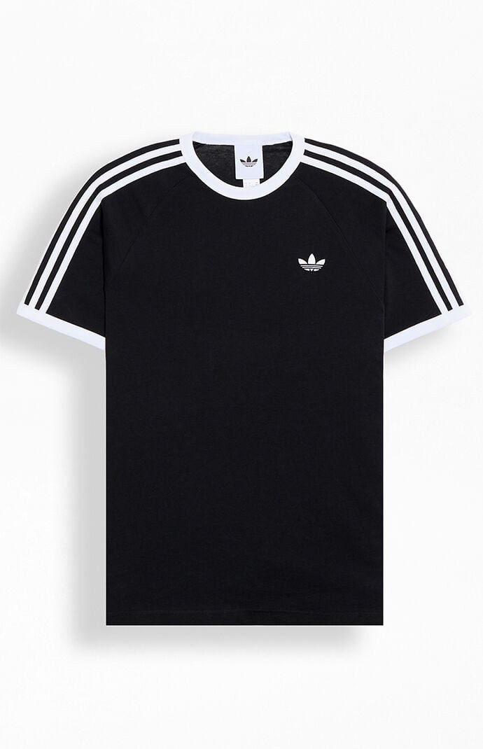 Adidas Men's Black Three Stripe T-Shirt - Size XL | PacSun
