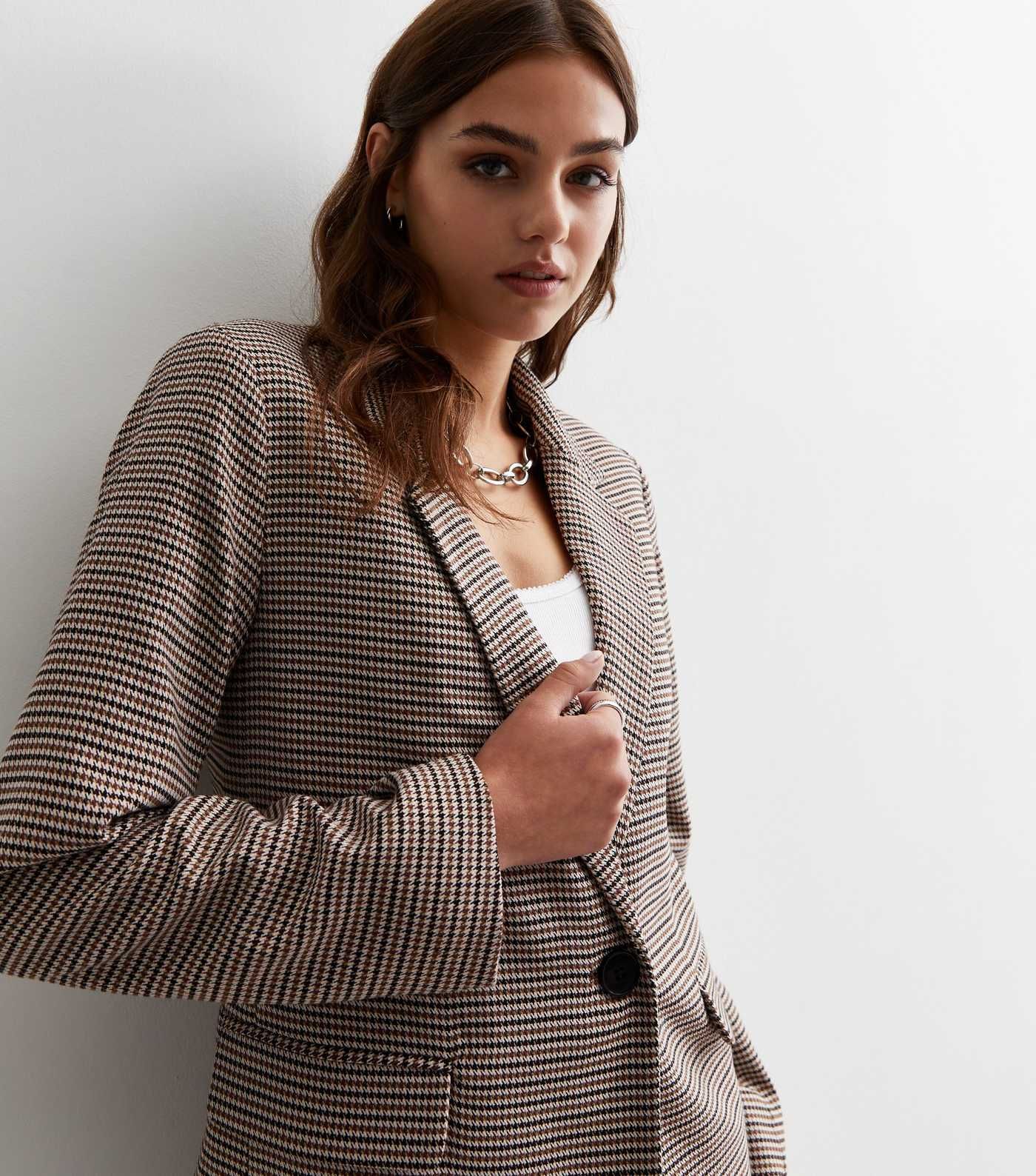 Brown Heritage Check Button Up Blazer
						
						Add to Saved Items
						Remove from Saved Ite... | New Look (UK)