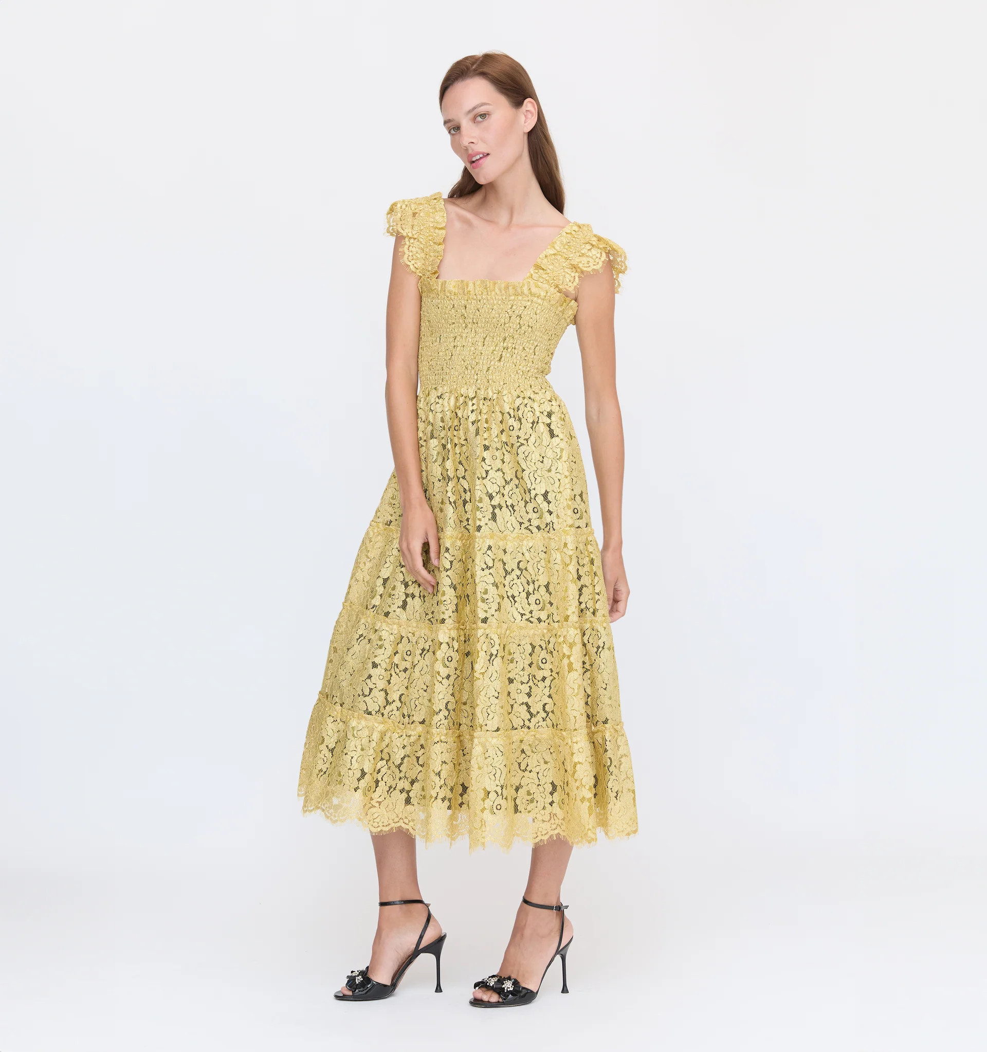 The Lace Ellie Nap Dress - Gold Lace | Hill House Home US