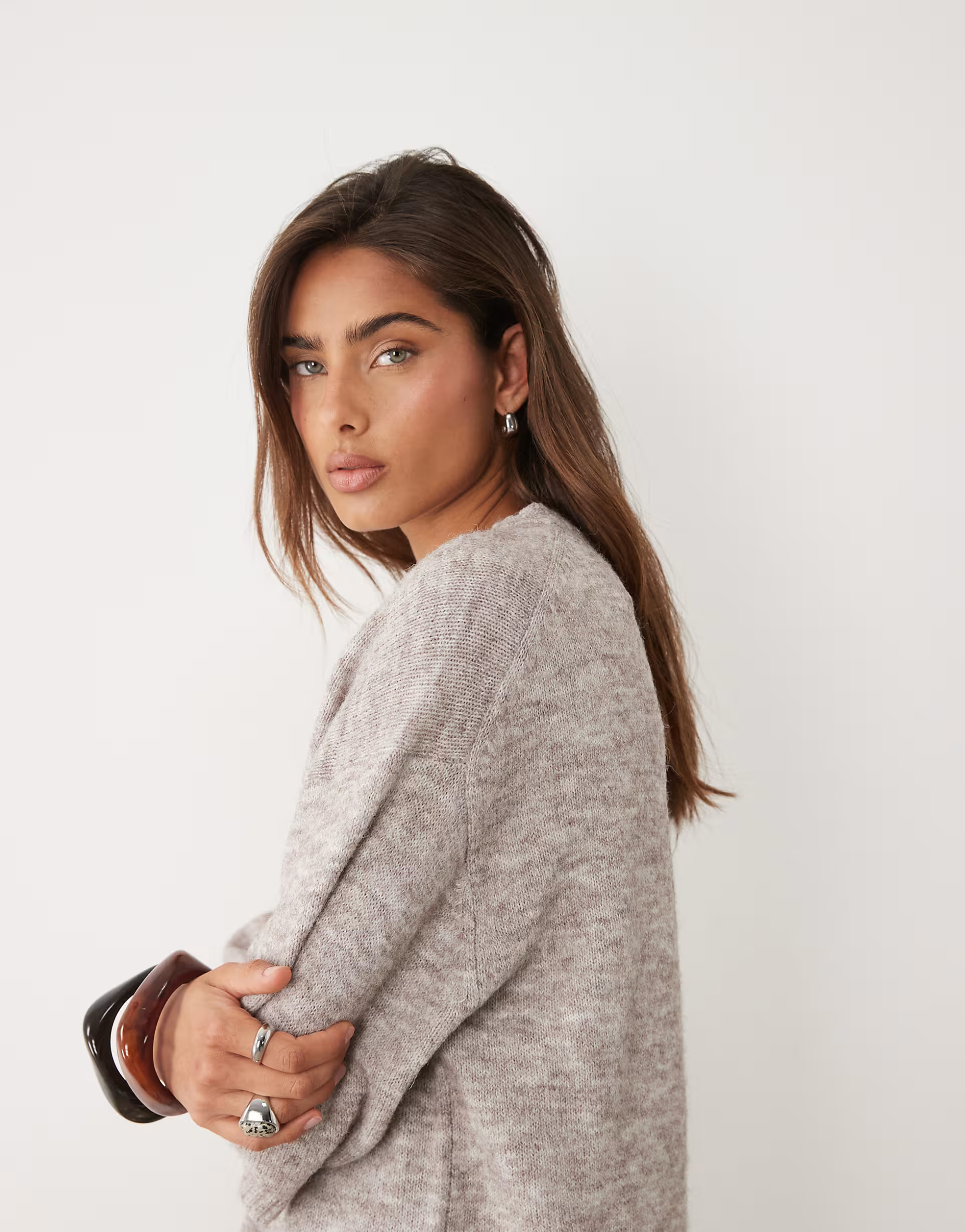 ASOS DESIGN crew neck t shirt with wool co-ord in mushroom | ASOS (Global)