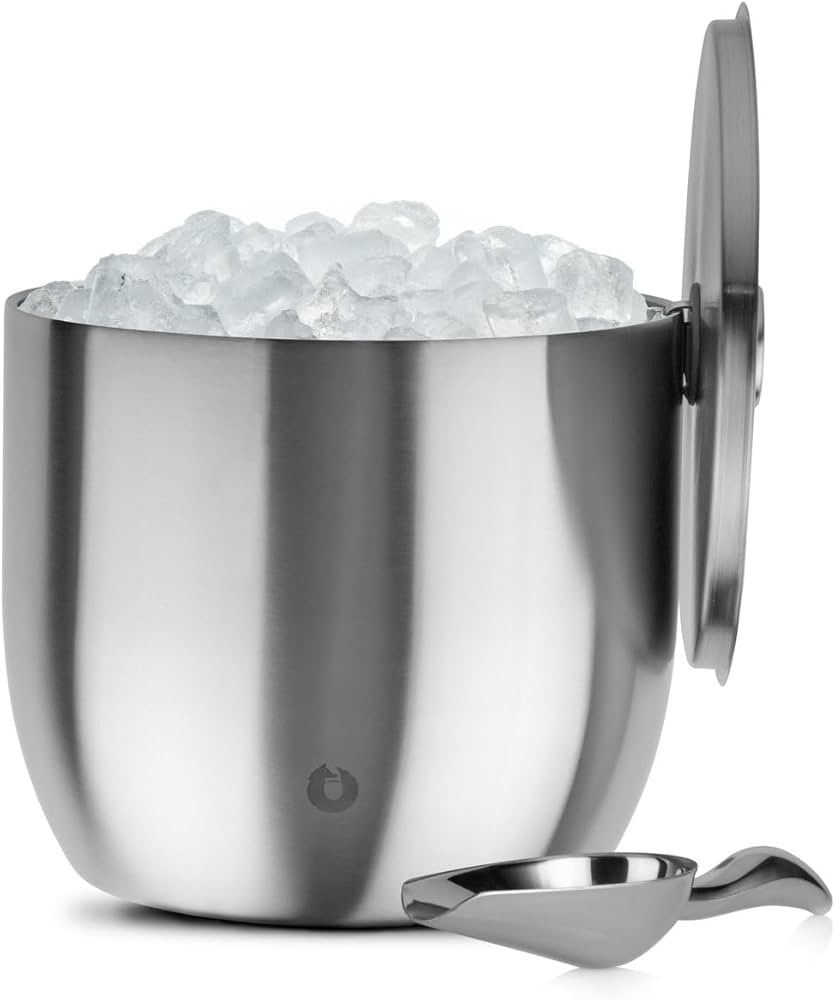 SNOWFOX XL Premium Vacuum Insulated Double Wall Stainless Steel Ice Bucket with Lid/Scoop, Bar Ac... | Amazon (US)