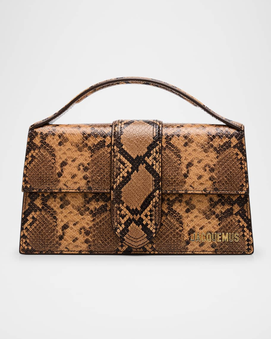 Jacquemus Le Grand Bambino Snakeskin-Print Crossbody Bag | Neiman Marcus