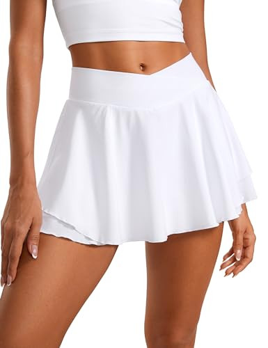 CRZ YOGA Crossover High Waisted Tennis Skirt | Amazon (US)
