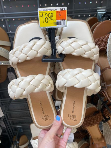Time and Tru braided strap sandals at Walmart! Walmart sandals! Summer shoes 
