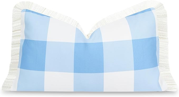 Hofdeco Premium Coastal Patio Indoor Outdoor Lumbar Pillow Cover Only, 12"x20" Water Repellent fo... | Amazon (US)