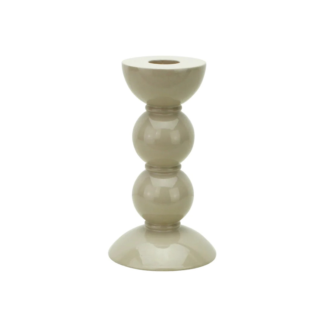 Cappuccino Bobbin Candlestick, Small | Waiting On Martha
