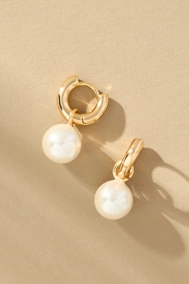 @heynasreen Pearl Drop Huggie Earrings | Anthropologie (US)