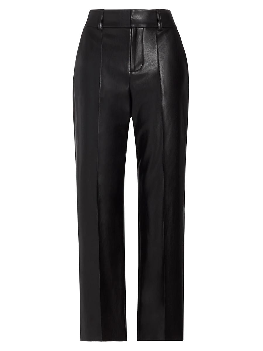 Women's Ming Pleated Faux Leather Pants - Black - Size 10 | Saks Fifth Avenue