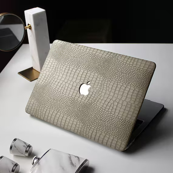 Khaki Crocodile Hard Cover Macbook Case Modernist Laptop | Etsy | Etsy (US)