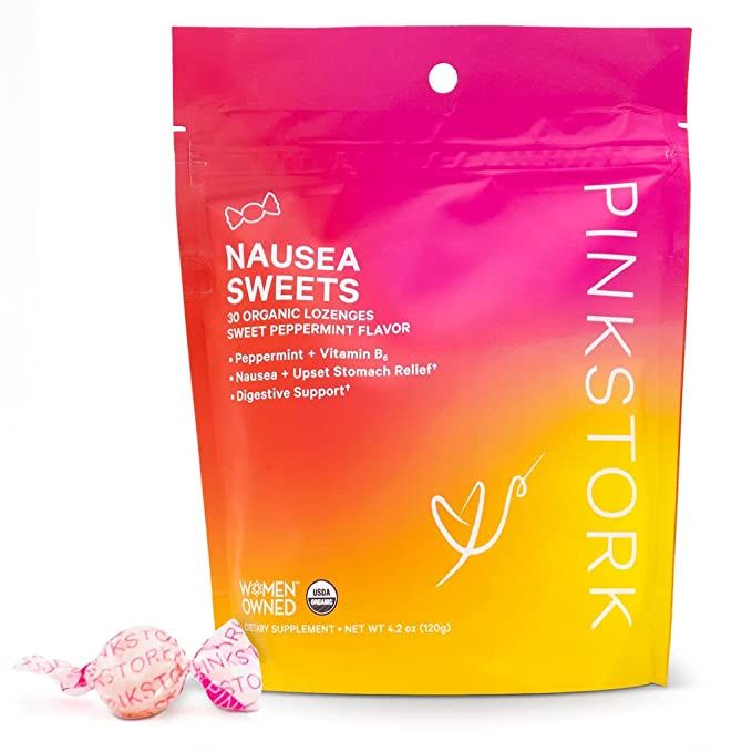 Pink Stork Organic Nausea Sweets: Sweet Peppermint Hard Candy - Pregnancy Nausea Relief - For Mor... | Amazon (US)