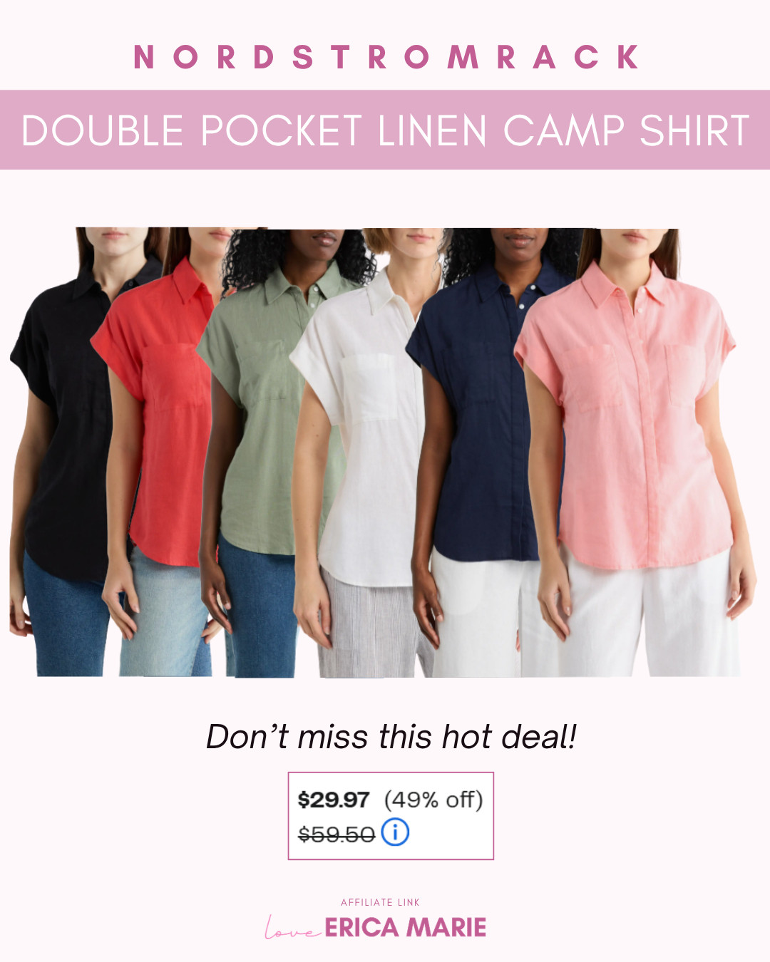 If you're needing a high-quality and lightweight top, grab this Double Pocket Linen-Blend Camp Shirt for 49% OFF! Look so soft and comfortable, you'll want one in every shade! Perfect for layering or wearing on its own! 😍 Available up to size XL. 

 

#LTKSaleAlert #LTKPlusSize