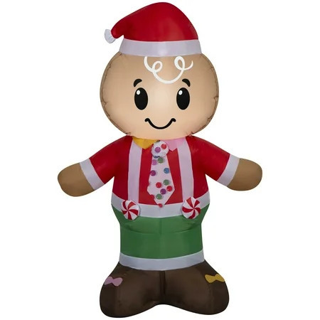 4 ft Gingerbread Boy Christmas Airblown Yard Inflatable, Multicolor, by Holiday Time | Walmart (US)