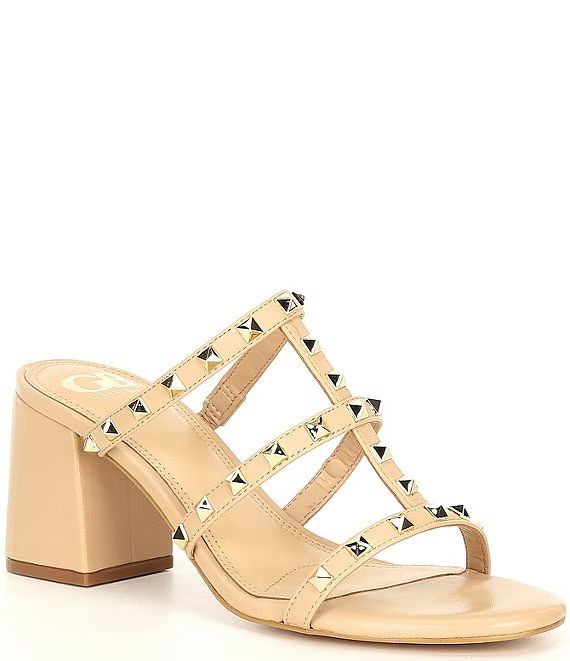 Level-Uppp Studded Block Heel Sandals | Dillard's