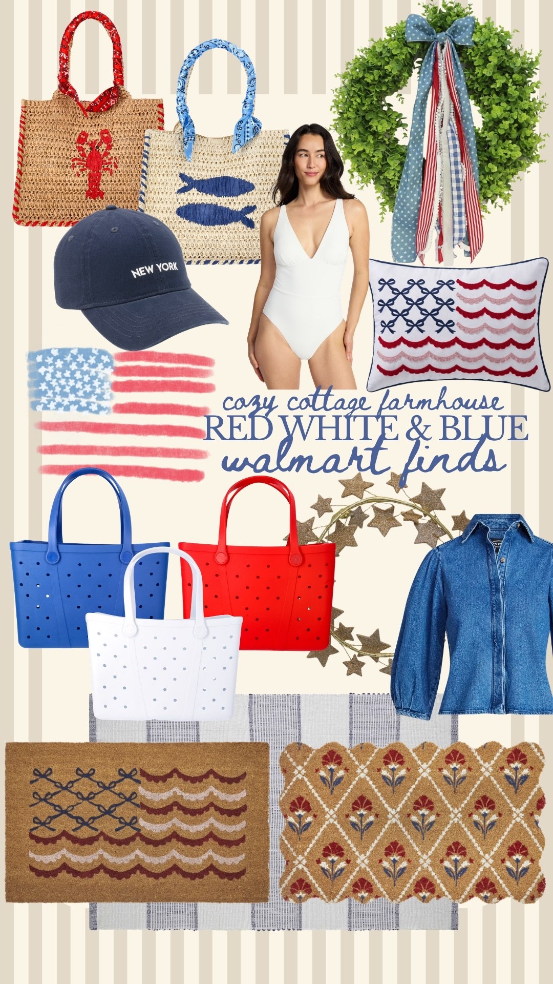 Cozy cottage farmhouse red white and blue finds 🇺🇸

#LTKmomlife #LTKHome #LTKootd