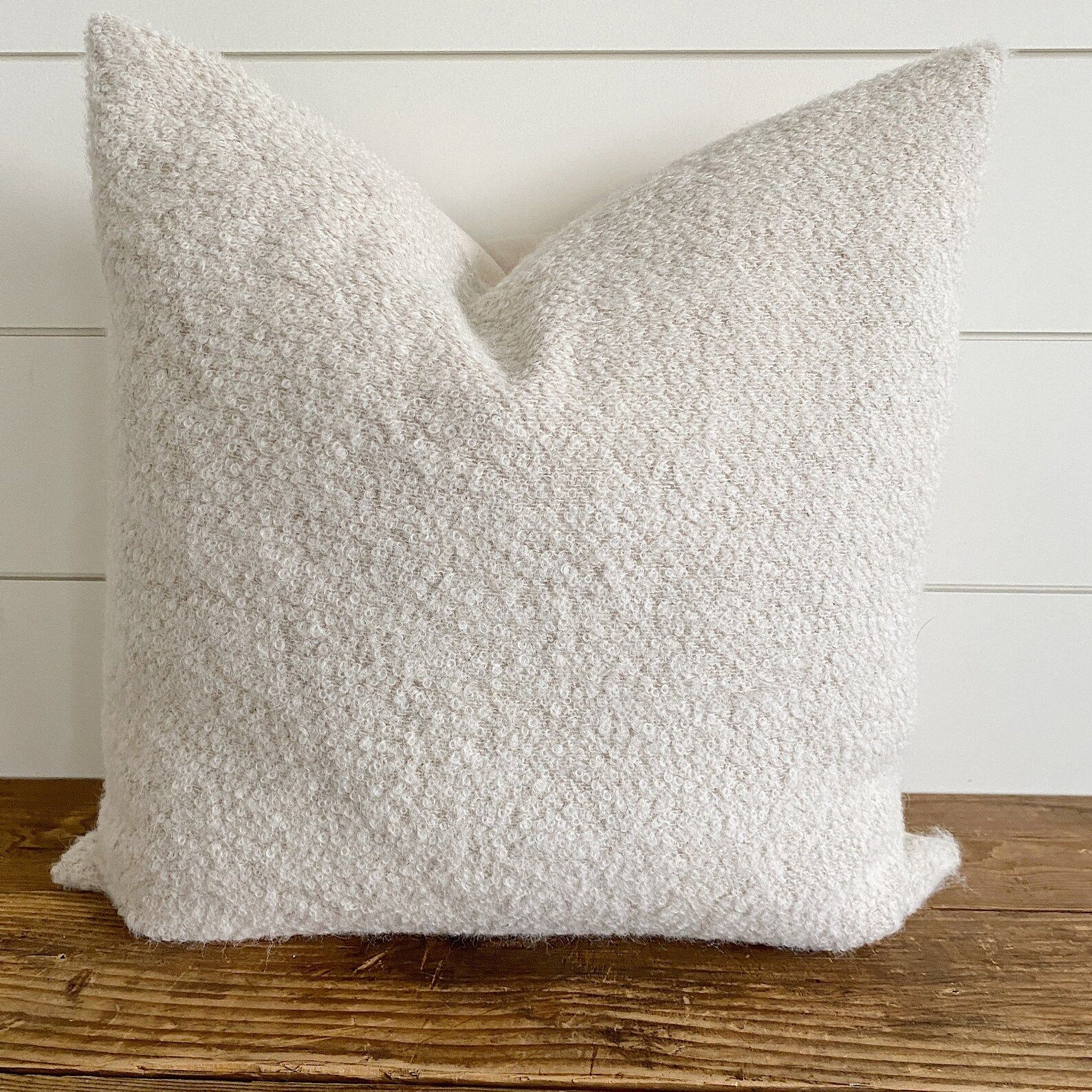 HALLIE ||  Natural Bouclé  Pillow Cover •  Neutral Pillow •  Natural Pillow •  Off White P... | Etsy (US)