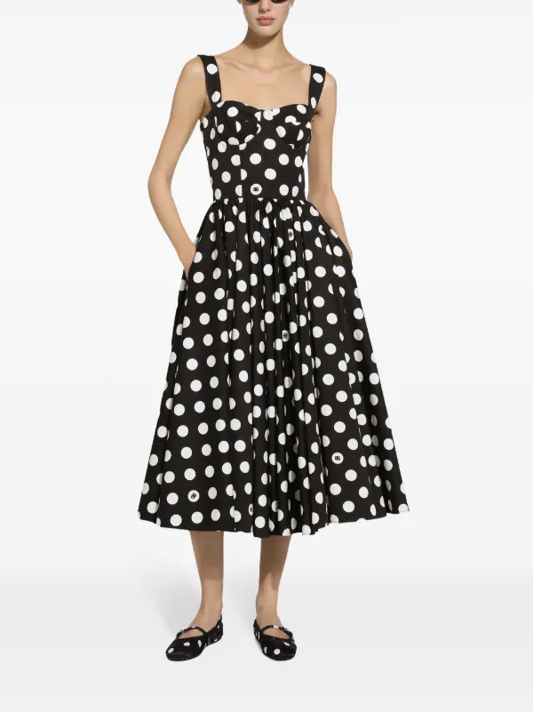 Dolce & Gabbana polka-dot Corset Midi Dress | Black | FARFETCH NZ | Farfetch Global