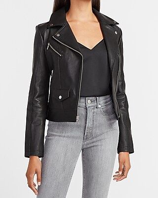 Genuine Leather Moto Jacket | Express