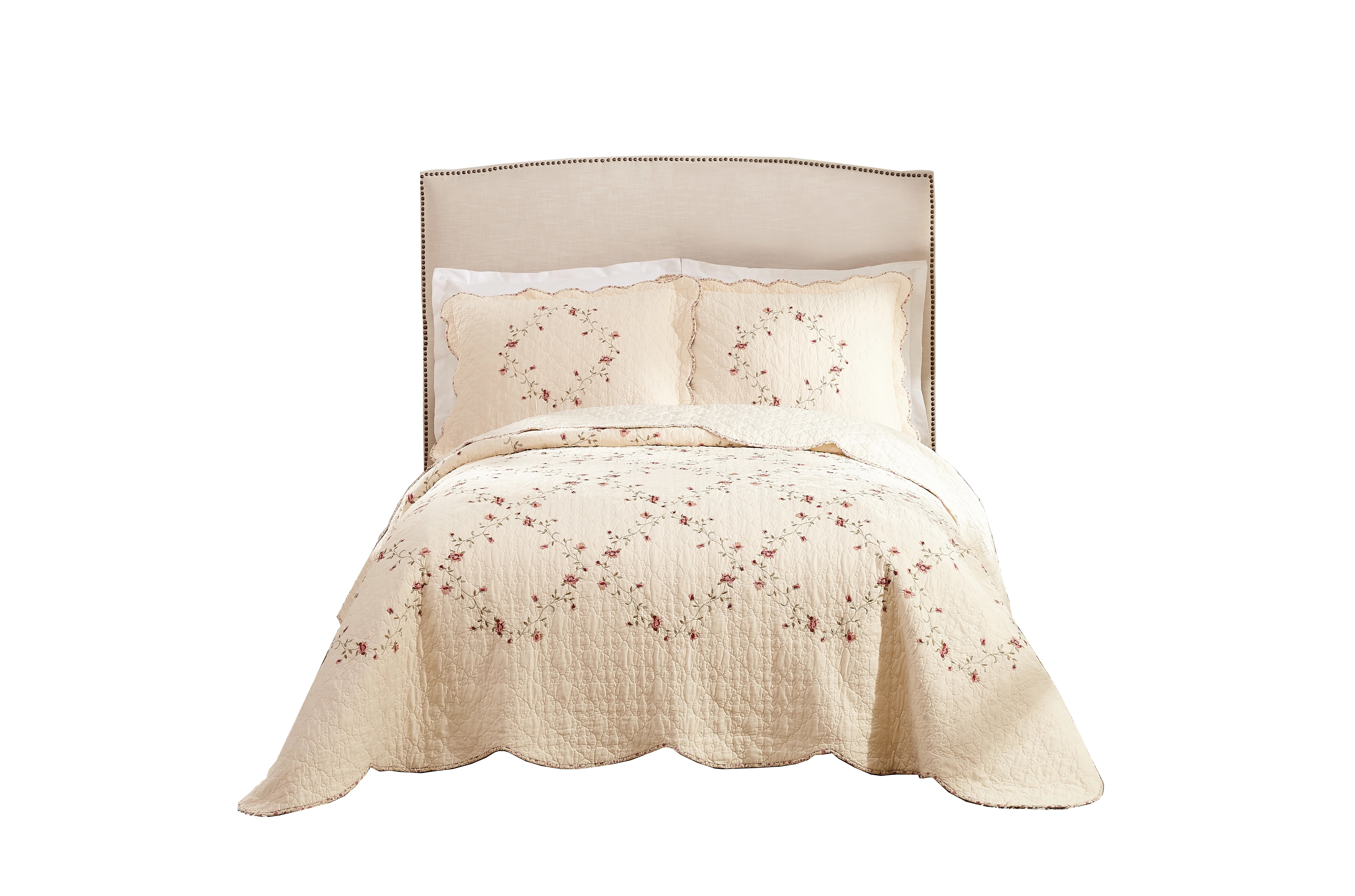 Better Homes & Gardens Burgundy Hannalore Cotton Quilt Full/Queen, | Walmart (US)