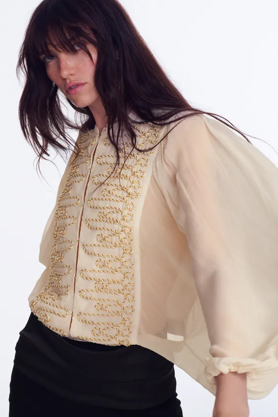 ZW COLLECTION ROMANTIC FROG FASTENING SHIRT | Zara US