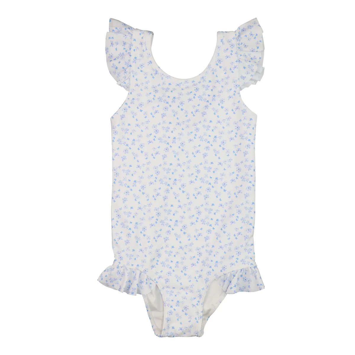 Blue Petite Floral Print Lycra Swimsuit | Eliza James Kids
