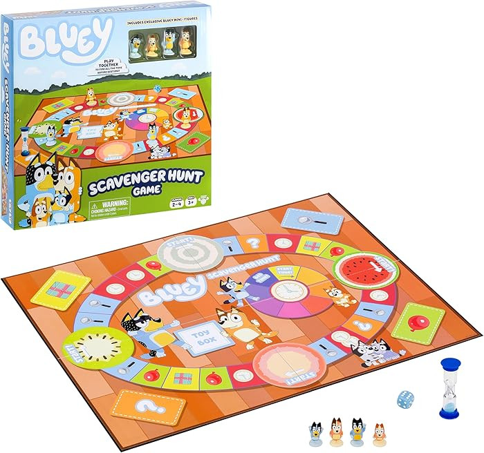 Bluey Scavenger Hunt Board Game, Cooperative Play with 4 Exclusive Mini-Figures, Learning Toys fo... | Amazon (US)