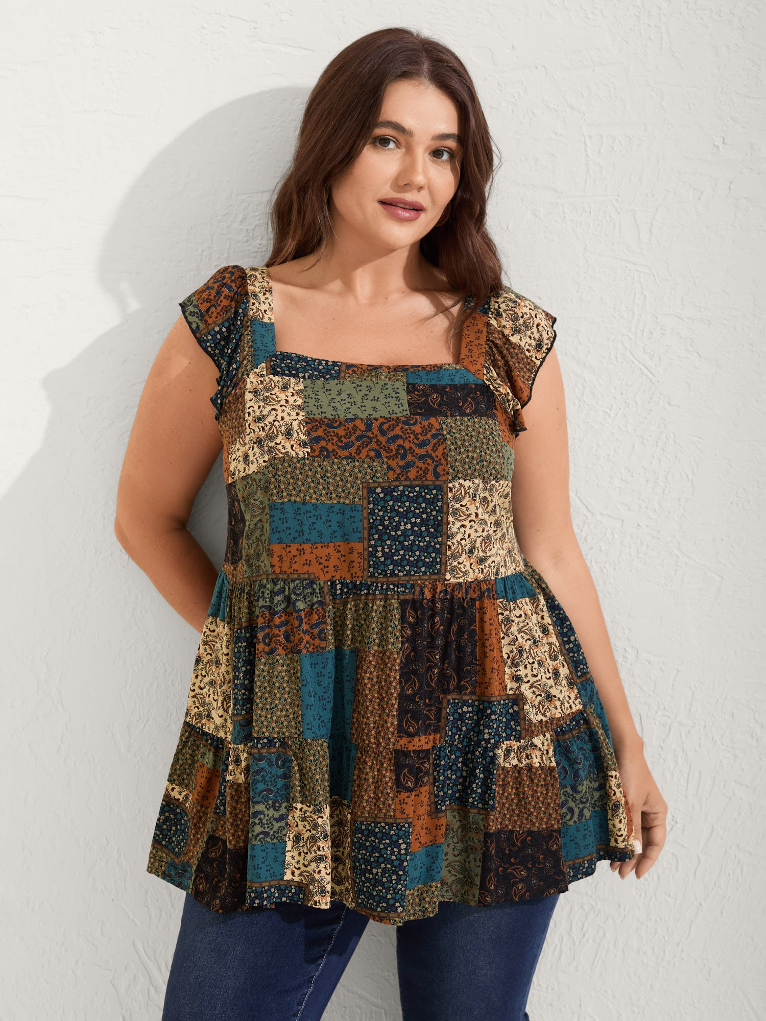 Floral Collage Print Layered Tank Top | Bloomchic