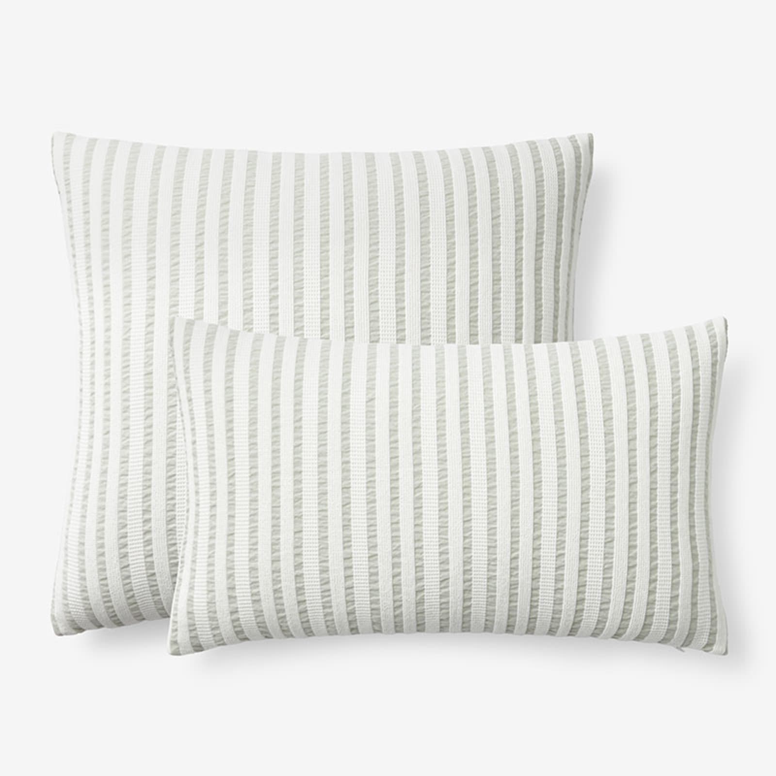 Ruched Stripe Decorative Pillow Cover - Sage | The Company Store