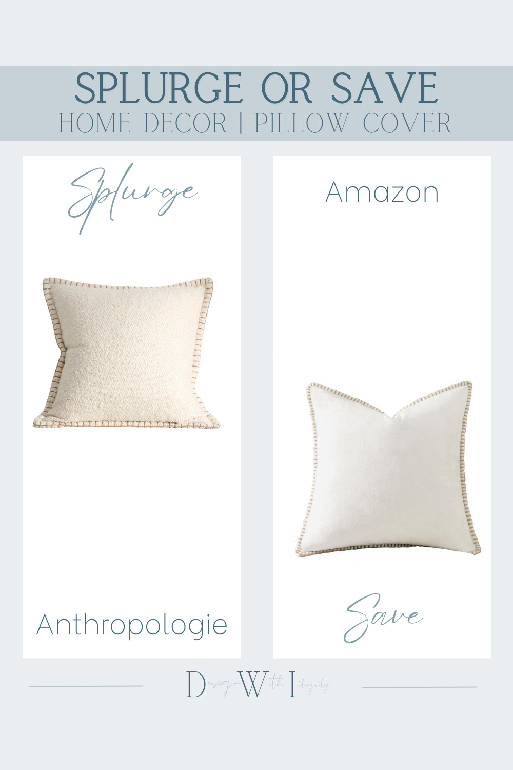 Splurge vs. Save: Two cream pillow covers with the same stitched edge detail and soft, neutral texture. Compare the Anthropologie original with this affordable Amazon alternative. Tap to view both options.

pillow cover, cream pillow, stitched edge pillow, Anthropologie dupe, Amazon pillow cover, neutral home decor, throw pillow cover, splurge vs save, living room decor, bedroom decor

 

 #LTKHome