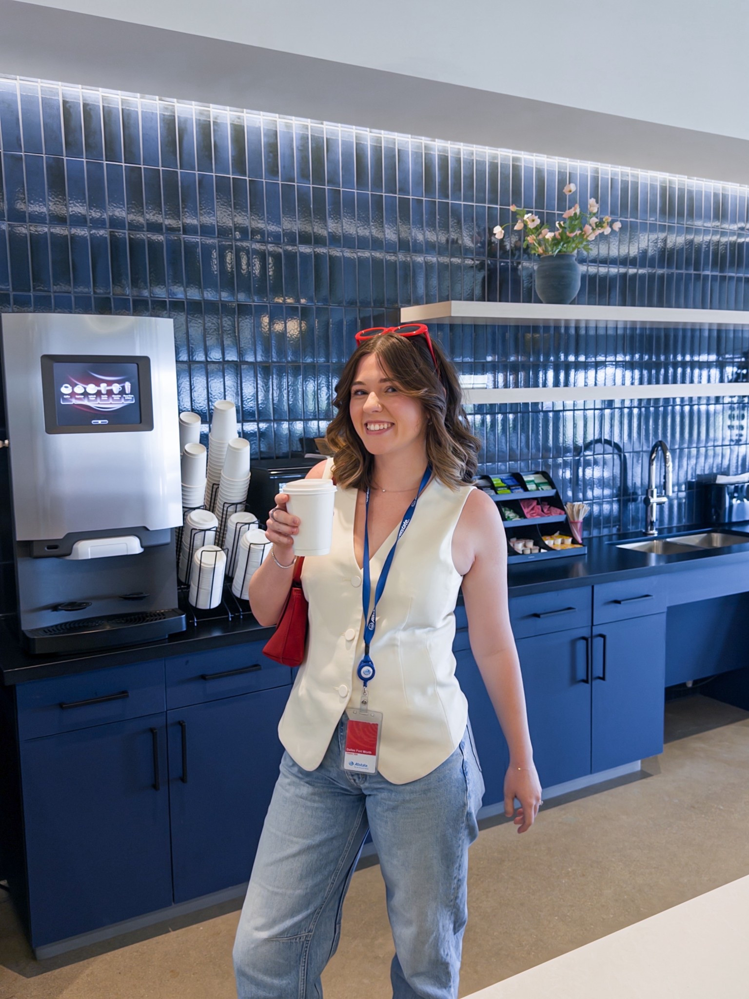 Work outfit 
Vest is Madewell (old but linked similar) 
Madewell barrel jeans (size down)
Madewell red purse 
Anthropologie block heels 

#LTKWorkwear #LTKShoeCrush