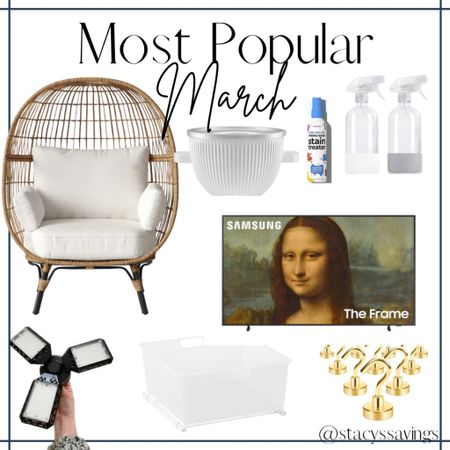 Your favorite items from March! Frame TV, egg chair, the best garage/attic lights, cruise hooks, Elfa cabinet drawers, ice cream maker & laundry supplies!



#LTKFind