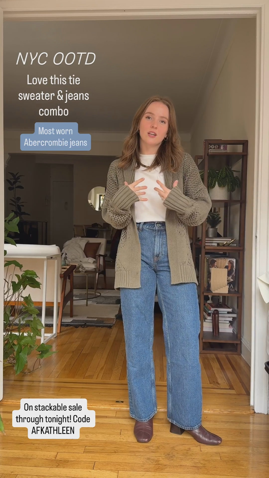 Abercrombie stackable sale tow cardigan sweater. Wearing xs. Use code Afkathleen
Jeans on stackable sale too. Wearing 25 short I’m
5ft 2 117 lbs


#LTKSaleAlert #LTKPetite