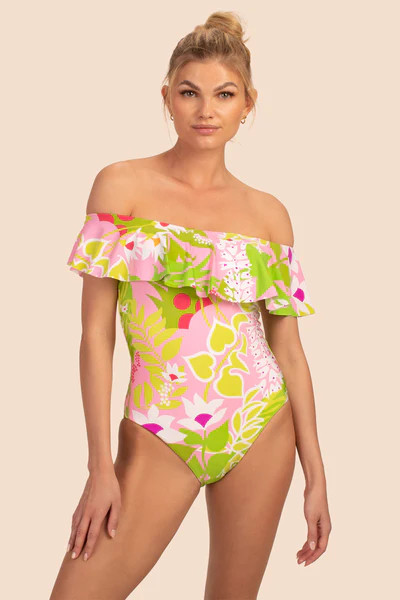 LA PALMA OFF THE SHOULDER ONE PIECE | Trina Turk