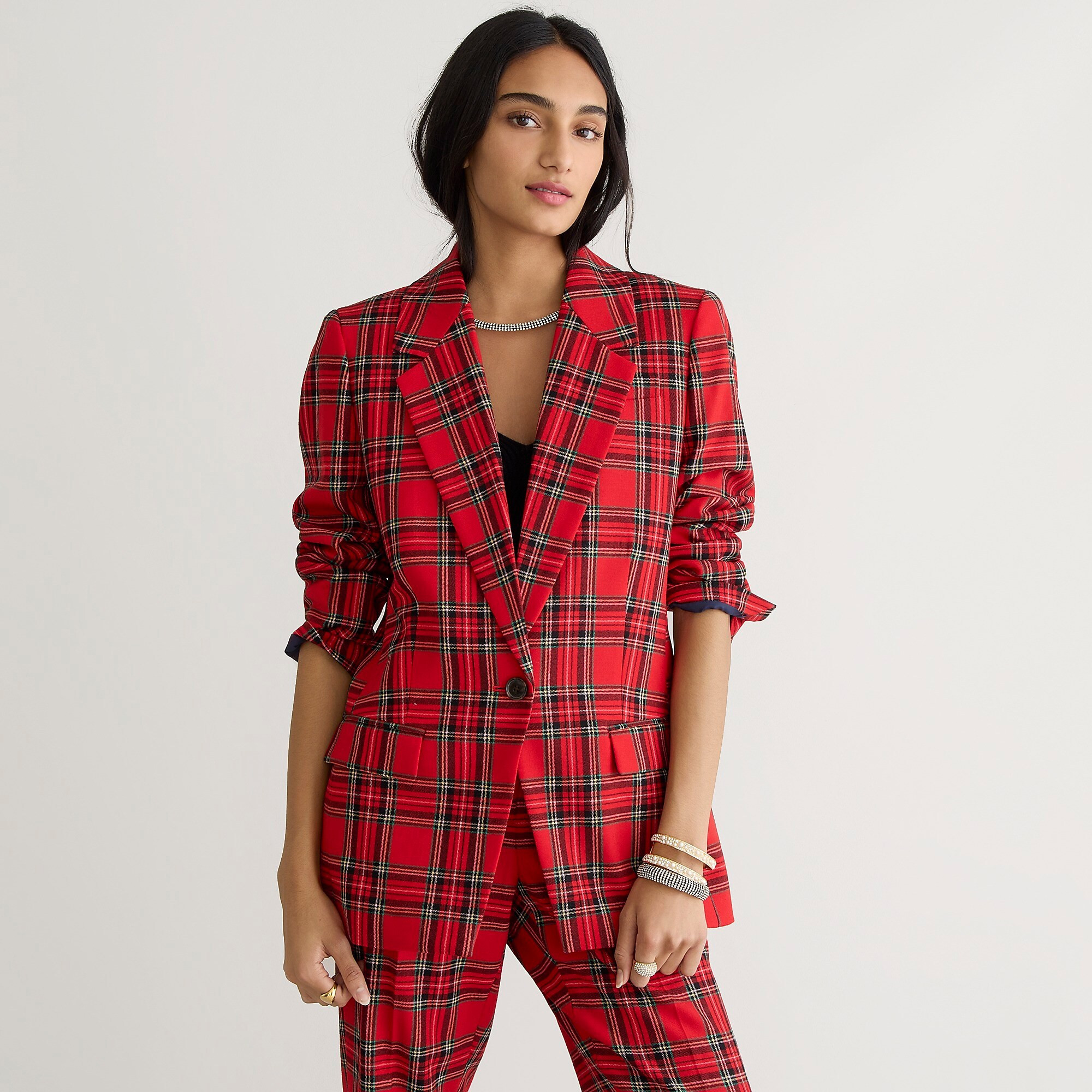Willa Blazer in Good Tidings plaid wool | J. Crew US
