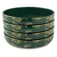 Thyme & Table Holiday Leaves 4-Pack Ceramic Low Bowl Set - Green - Walmart.com | Walmart (US)