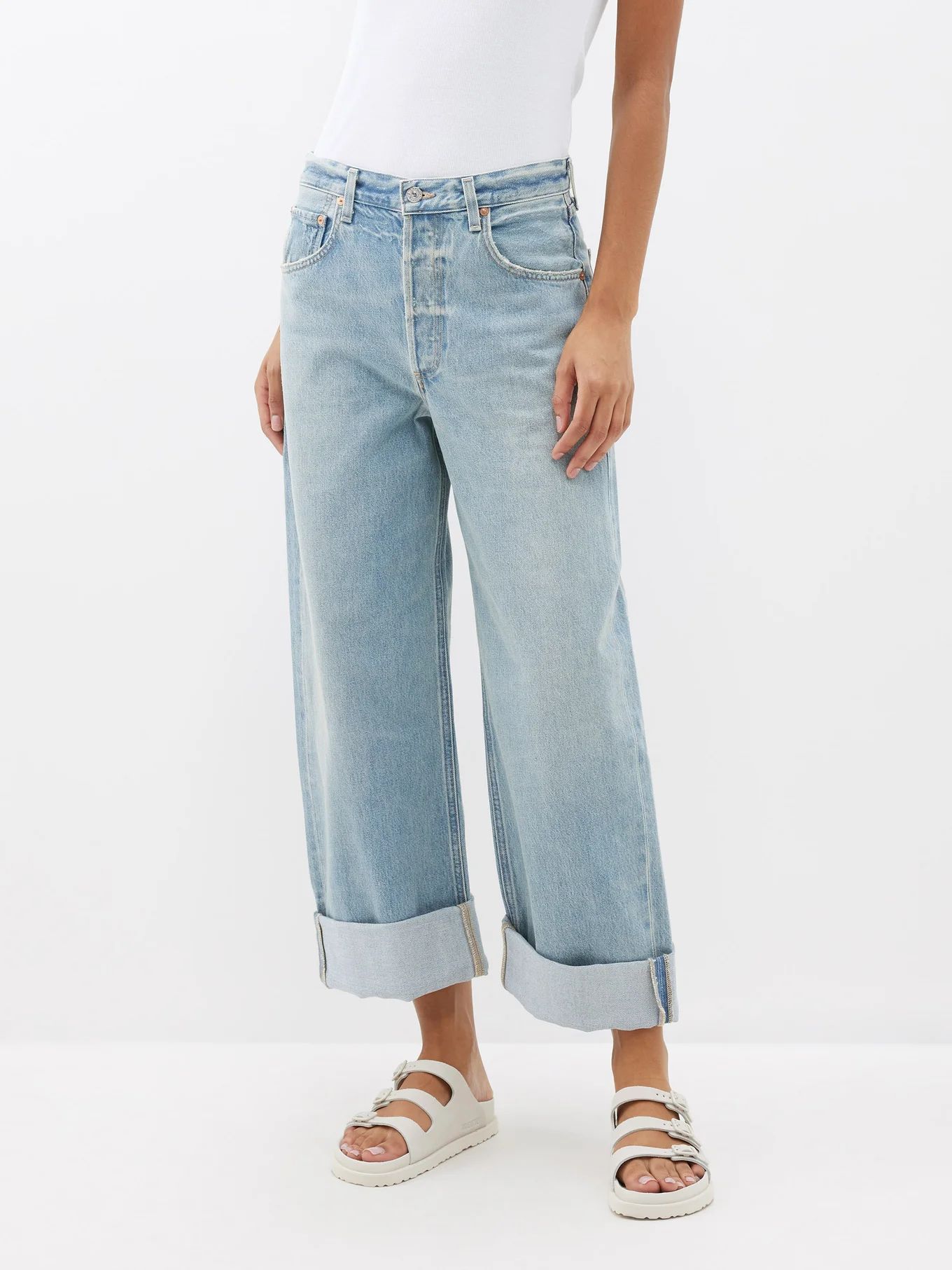 Ayla high-rise cuffed oragnic-cotton jeans | Matches (UK)