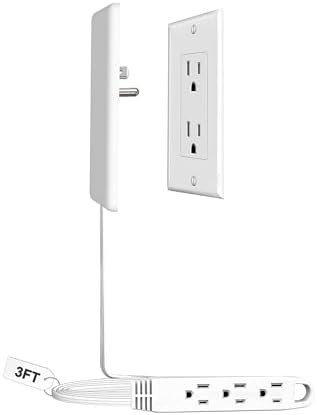 3FT Ultra Flat Plug Extension Cord Power Strip with 3 Outlets, Patented Detachable Ultra-Thin Out... | Amazon (US)