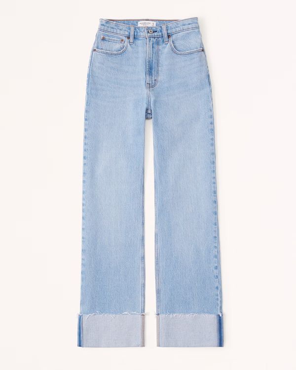 Mixed Fabric High Rise 90s Relaxed Jean | Abercrombie & Fitch (US)