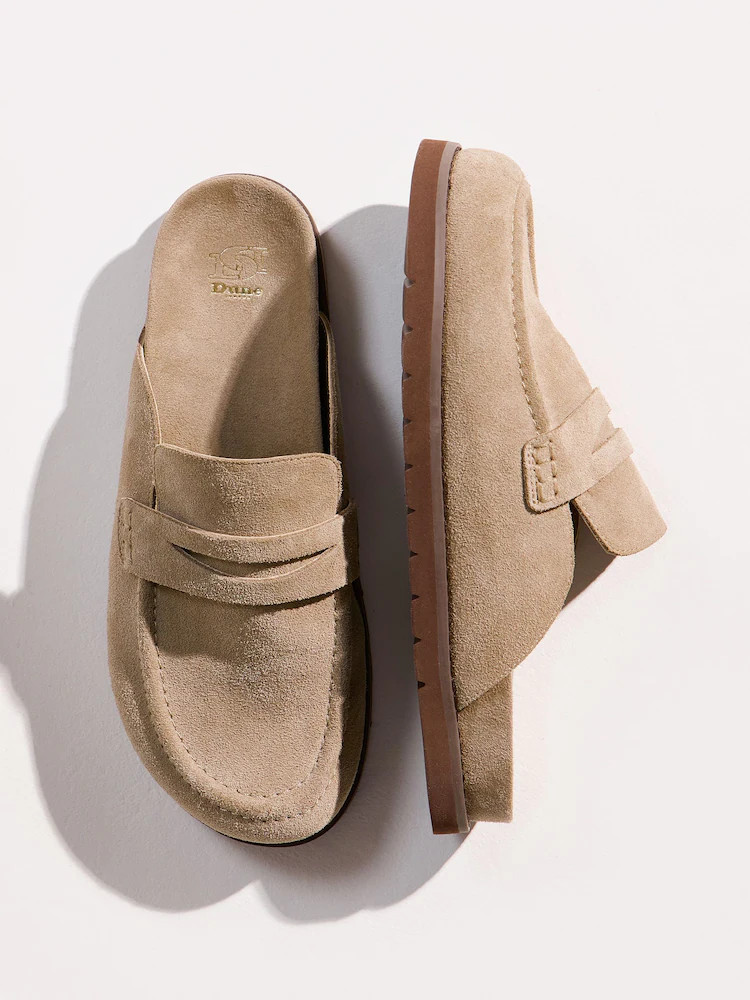 Buy Dune London Light Brown Goldens Suede Backless Loafers from Next United Arab Emirates | Next UAE